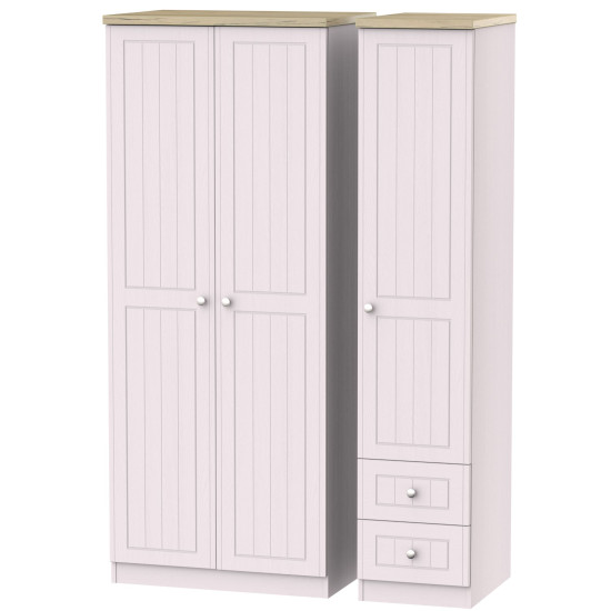 Venice Tall Triple Wardrobe with Drawer Wardrobe